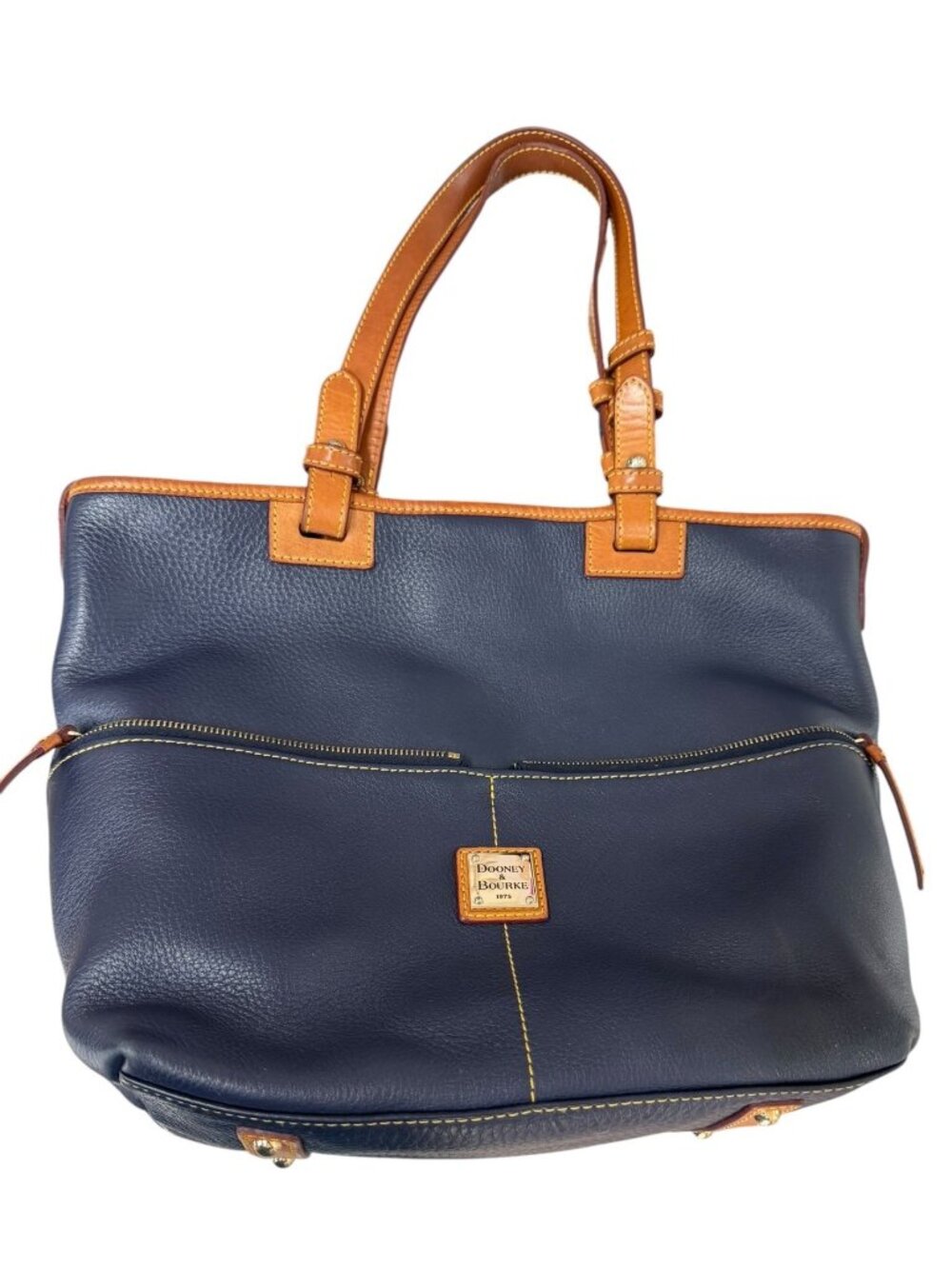 Dooney‎ & Bourke Camden Shopper Tote in Pebbled Navy Leather